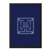 Maze Wall Art, Minimalist Print, Game Room Decor, Modern Art, Retro Style, Geometric Design, Playful Decor, Home Wall Decor - Tawshia